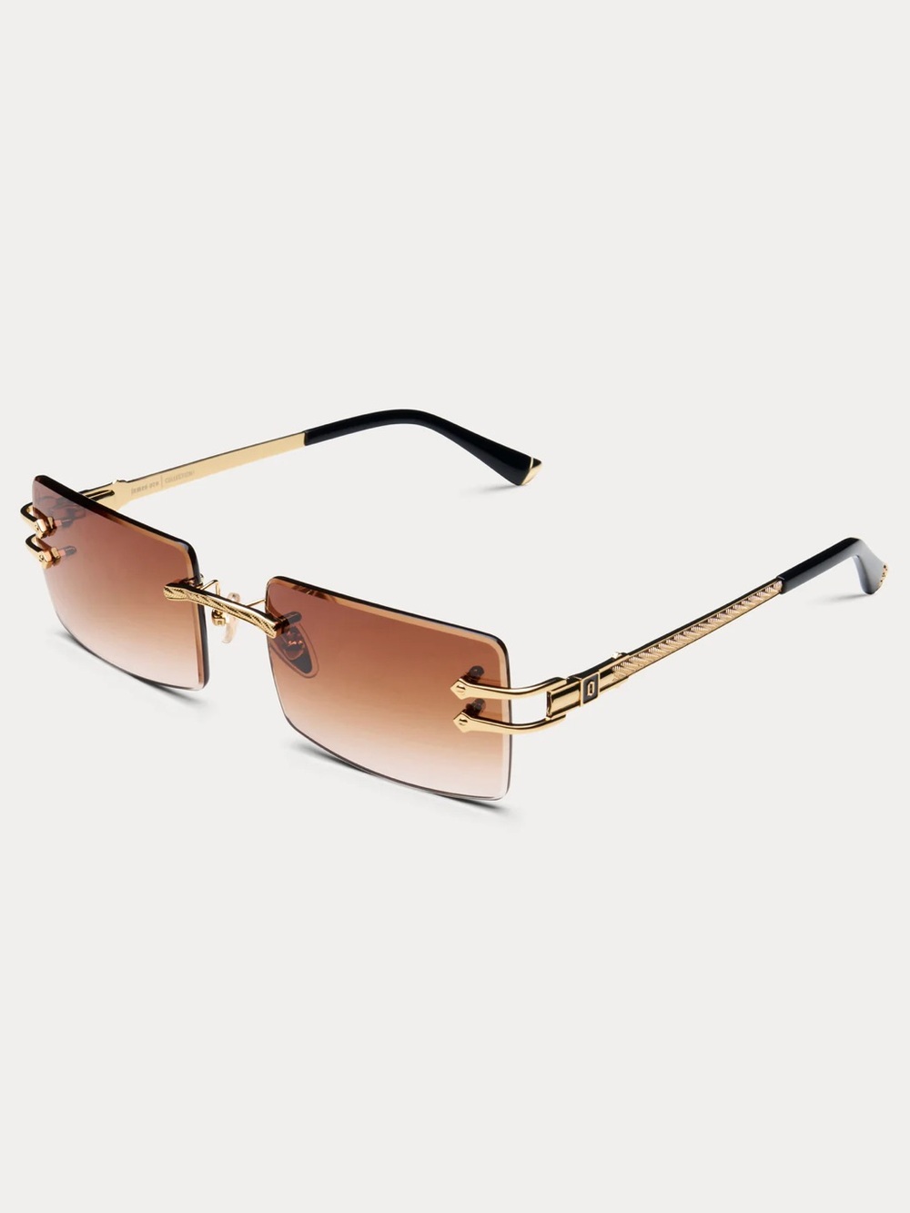 James Oro Rimless Square New Sunglasses in Gold and Brown Gradient. Retail: $145
